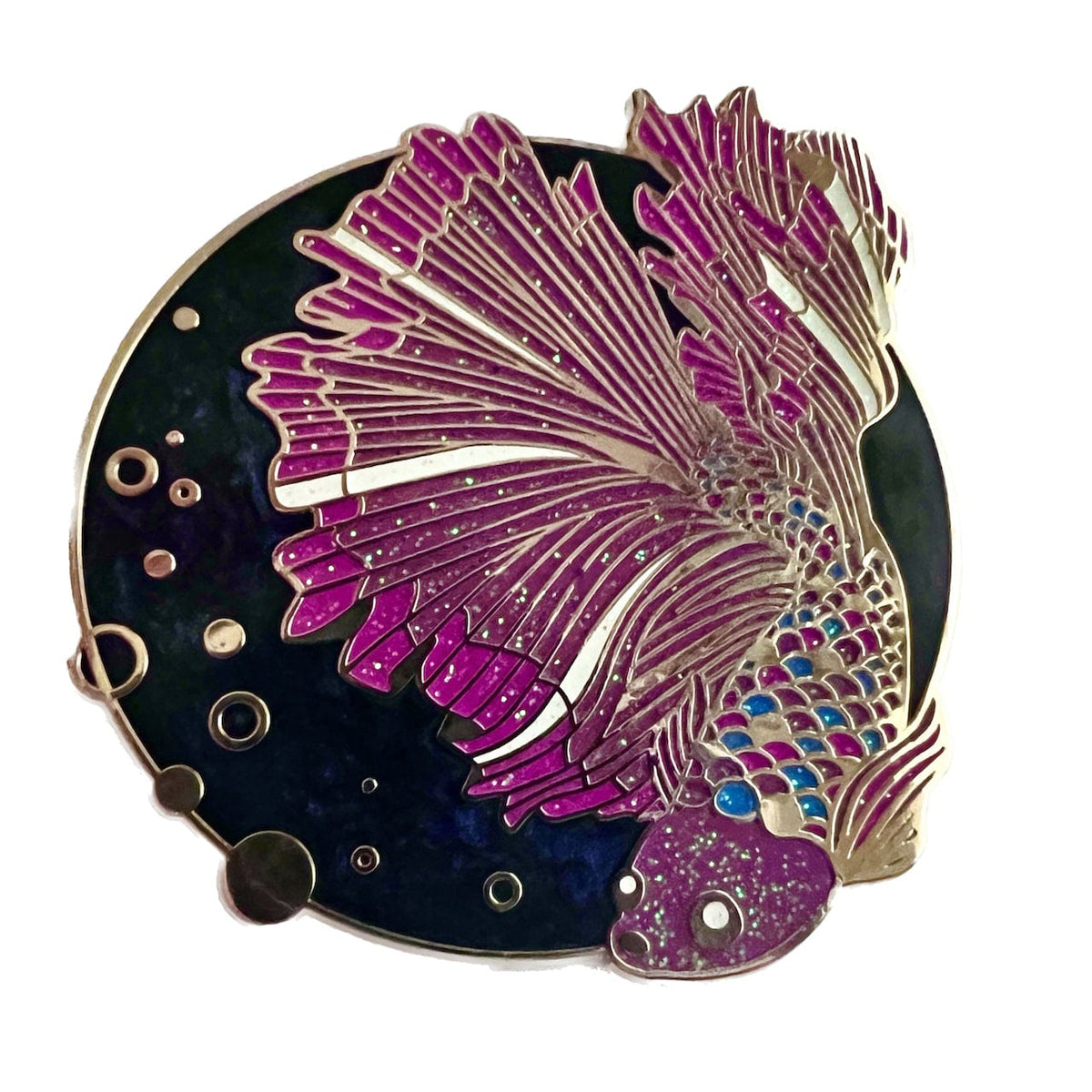 Bisexual Scales Fish enamel pin, hard enamel