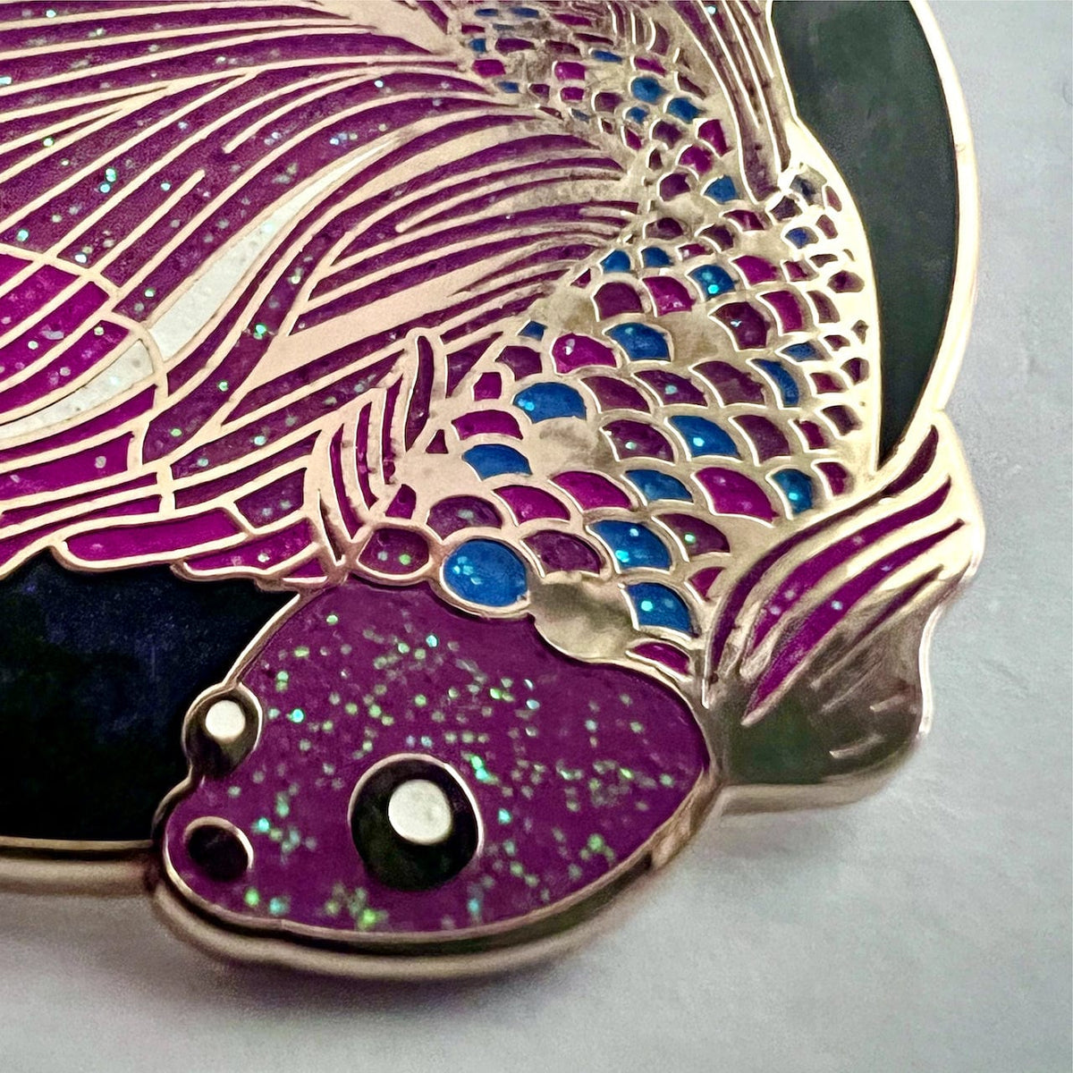 Bisexual Scales Fish enamel pin, gold plating