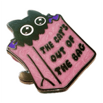Cat’s Out of the Bag Hard Enamel Pin with Pearlescent Effect enamel pin, designed in Sydney
