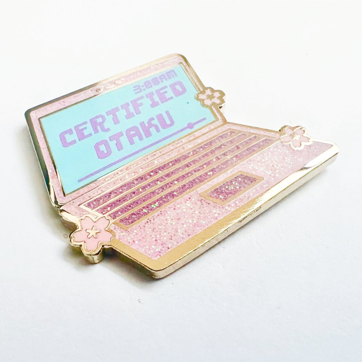 Certified Otaku enamel pin, gold plating