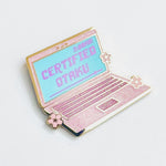 Certified Otaku enamel pin, glitter
