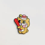 Chaotic Otter Mascot enamel pin, black plating