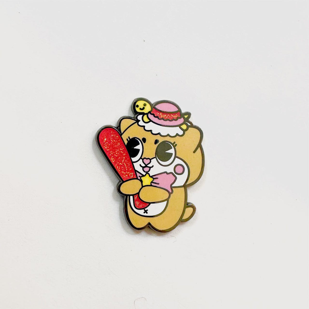 Chaotic Otter Mascot enamel pin, black plating