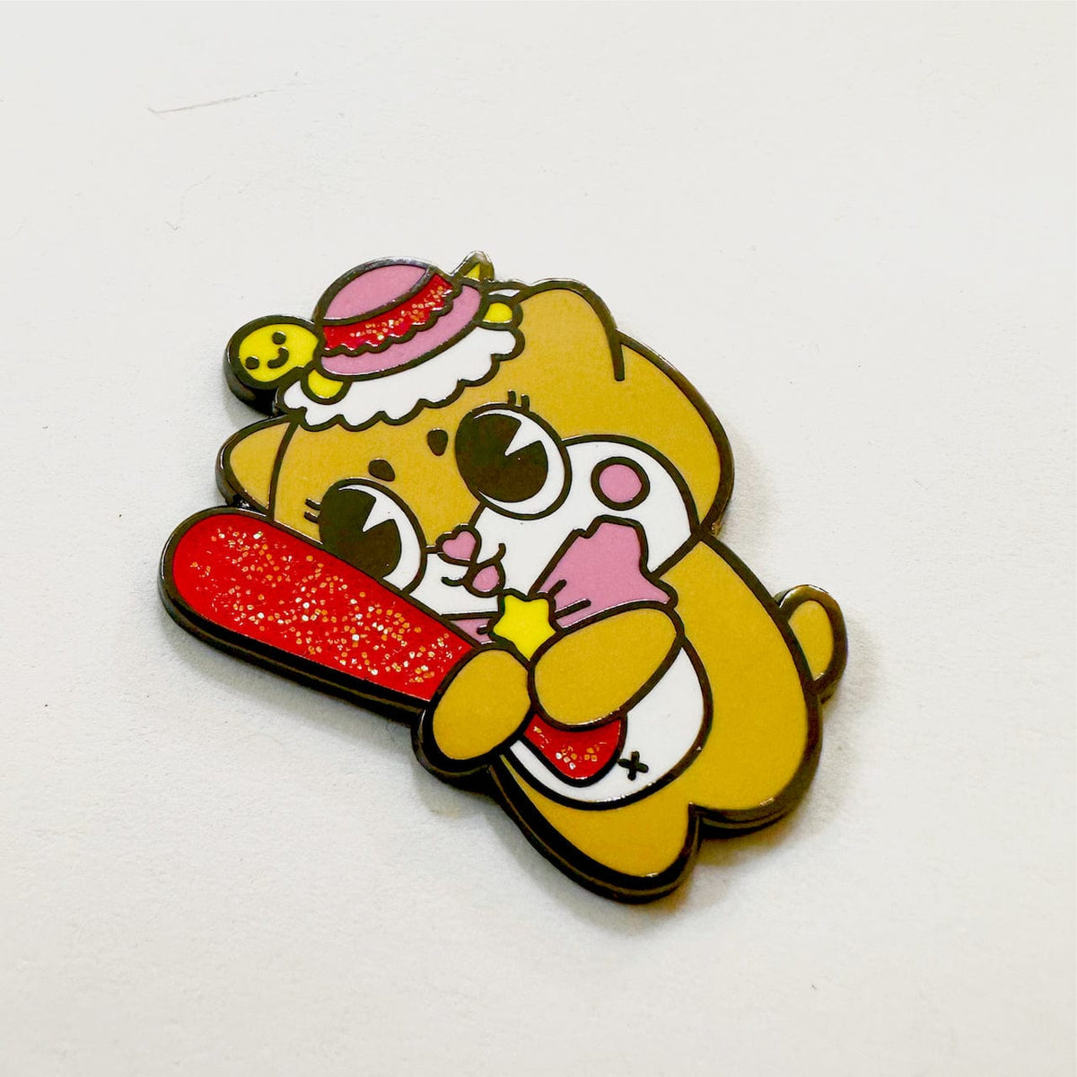 Chaotic Otter Mascot enamel pin, hard enamel