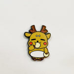 Cookie Deer Mascot enamel pin, black plating