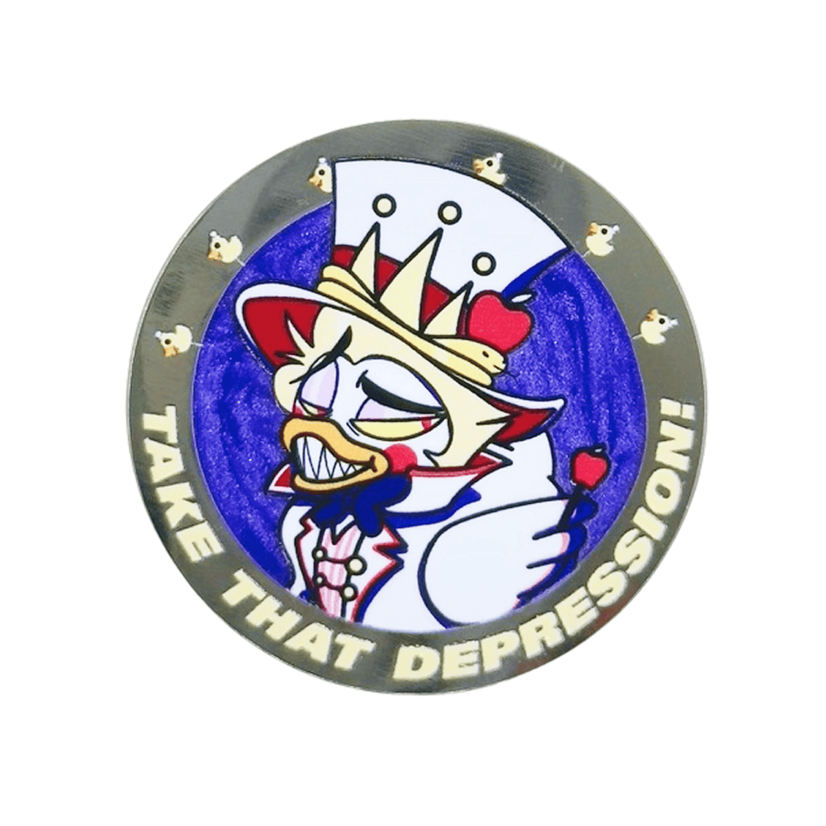 Depression Duck enamel pin by Pinbuds