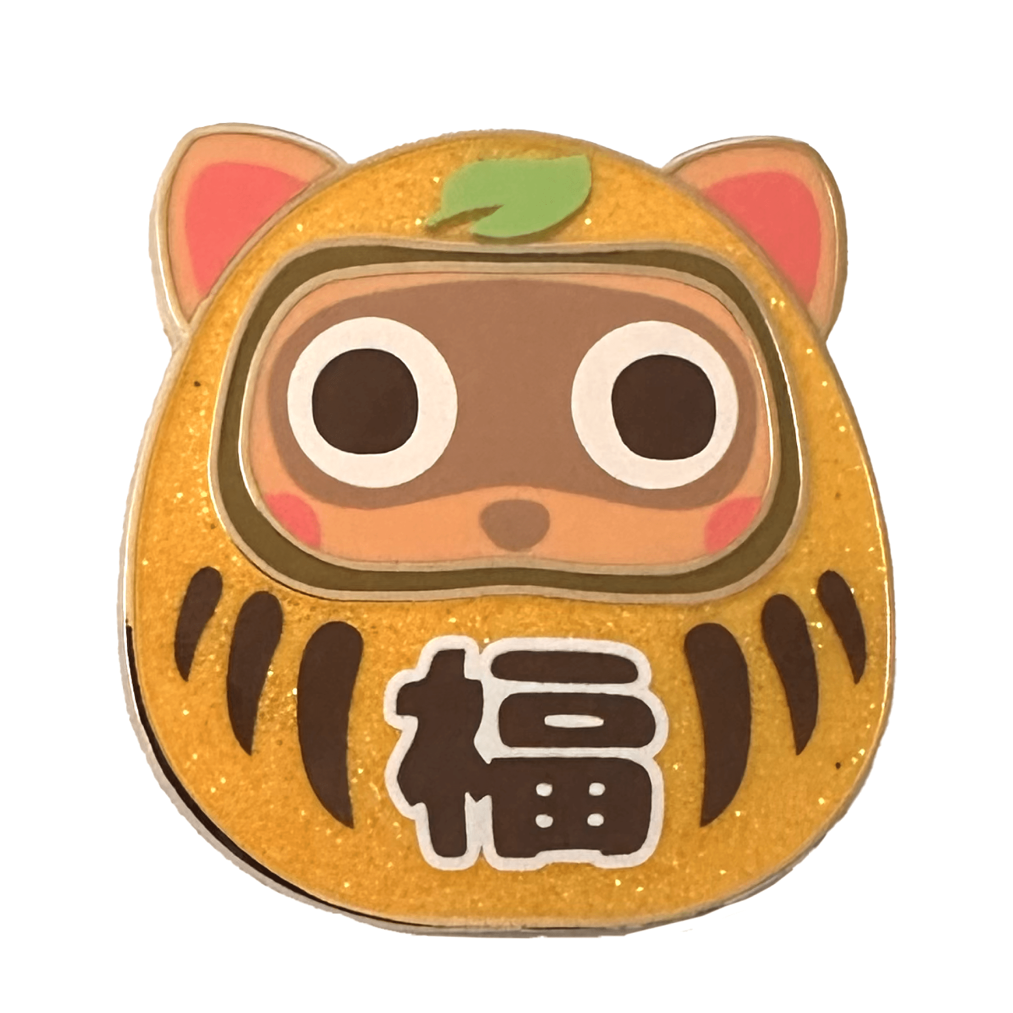 Pinbuds Enamel pin Double Good Luck Tanuki Daruma Pin