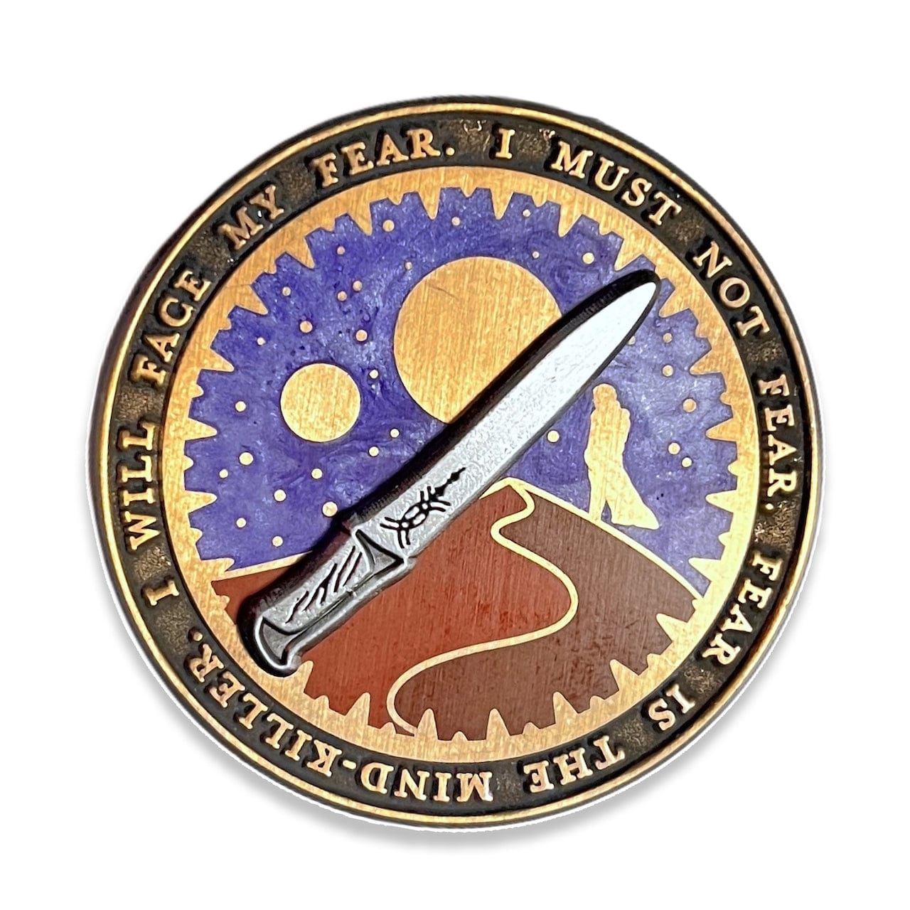 pinbuds Enamel pin Dune Fear Quote Spinner Pin