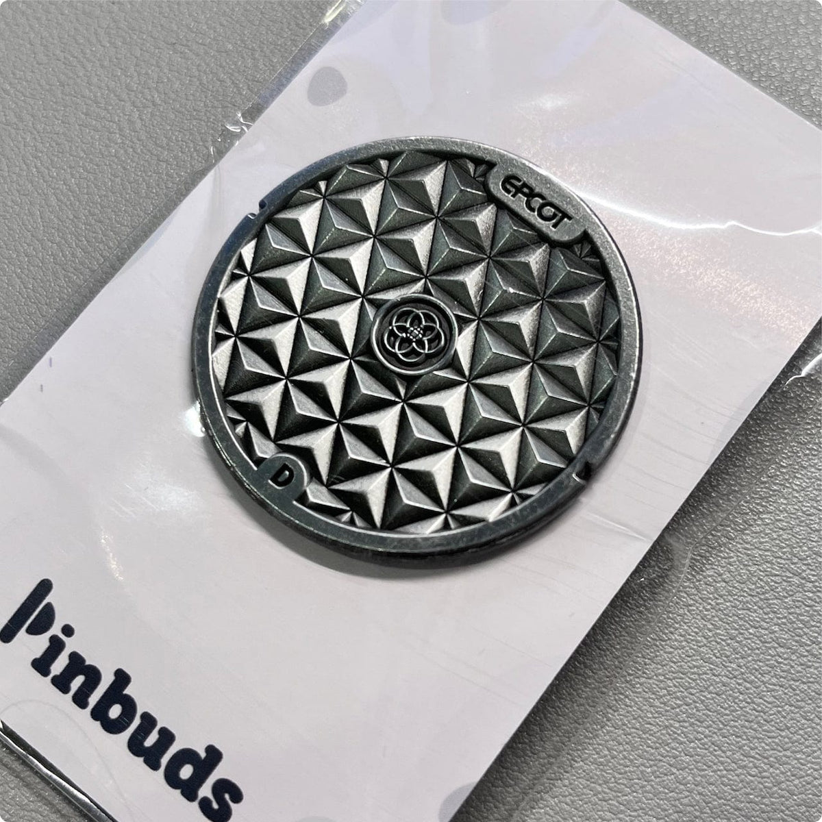 Epcot Manhole enamel pin, silver plating