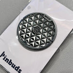 Epcot Manhole enamel pin, silver plating
