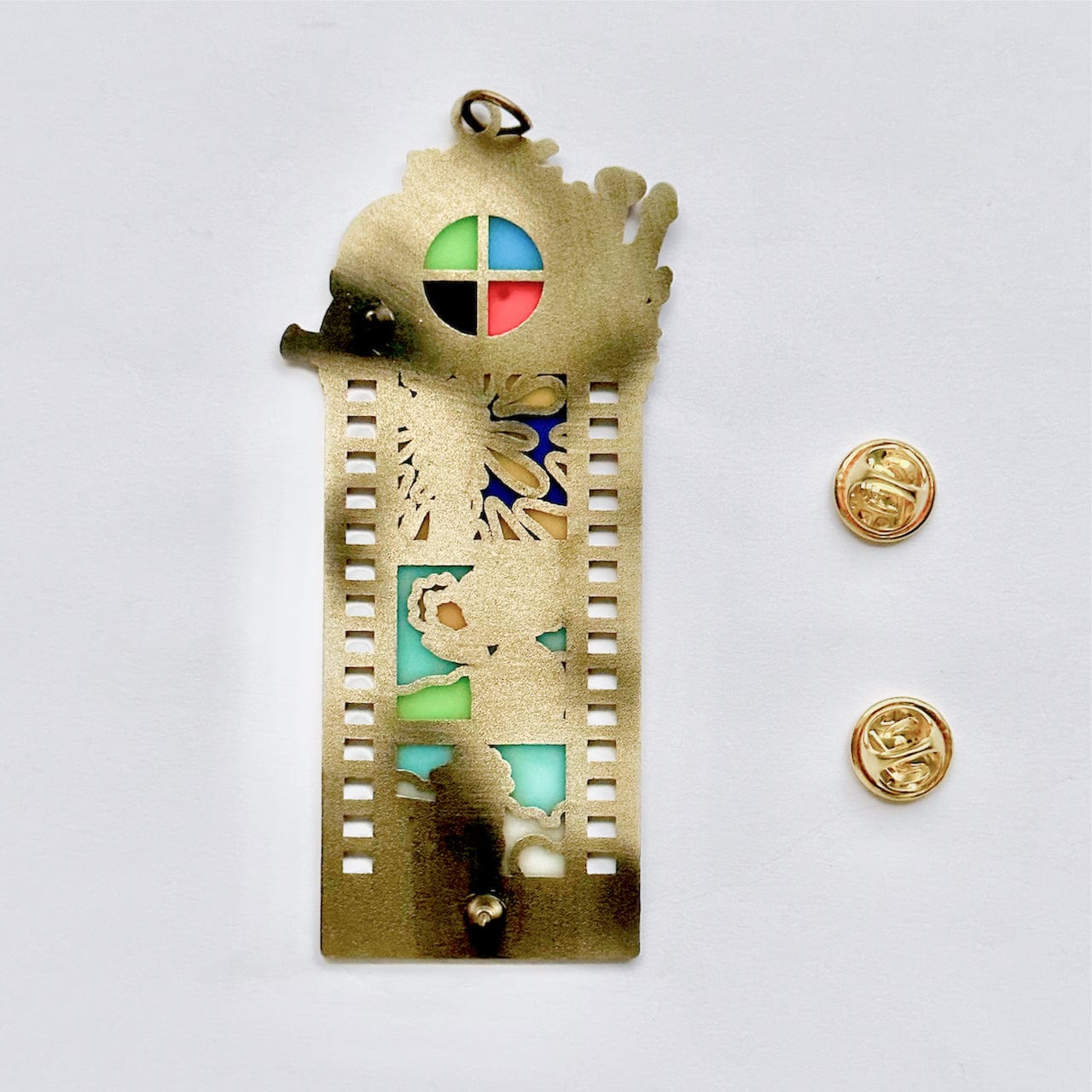 pinbuds Enamel pin "Fire Spirits" Film Strip Pin (stainglass)