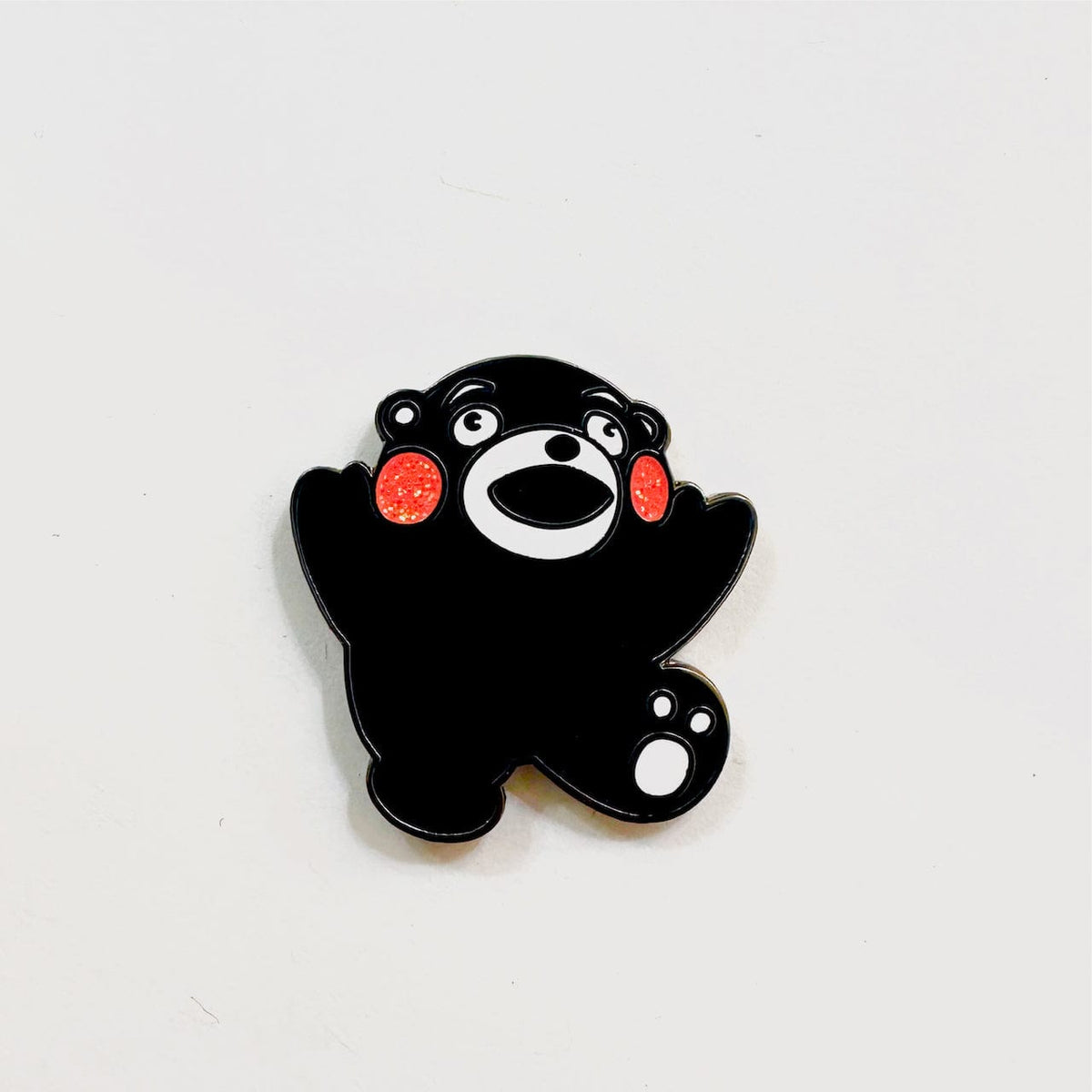 Friendly Bear Mascot enamel pin, black plating