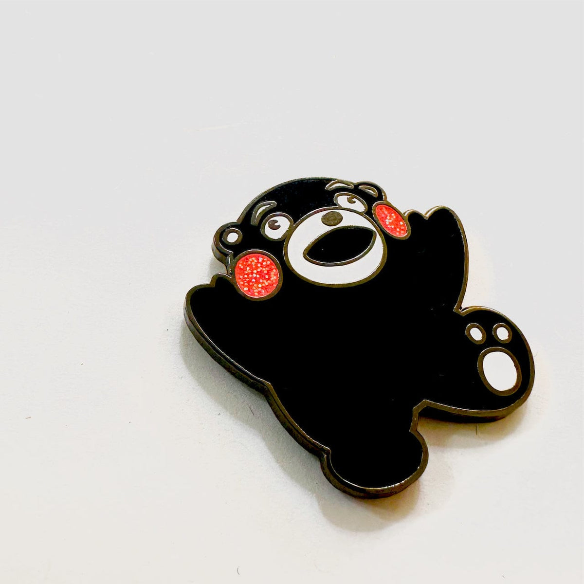 Friendly Bear Mascot enamel pin, hard enamel