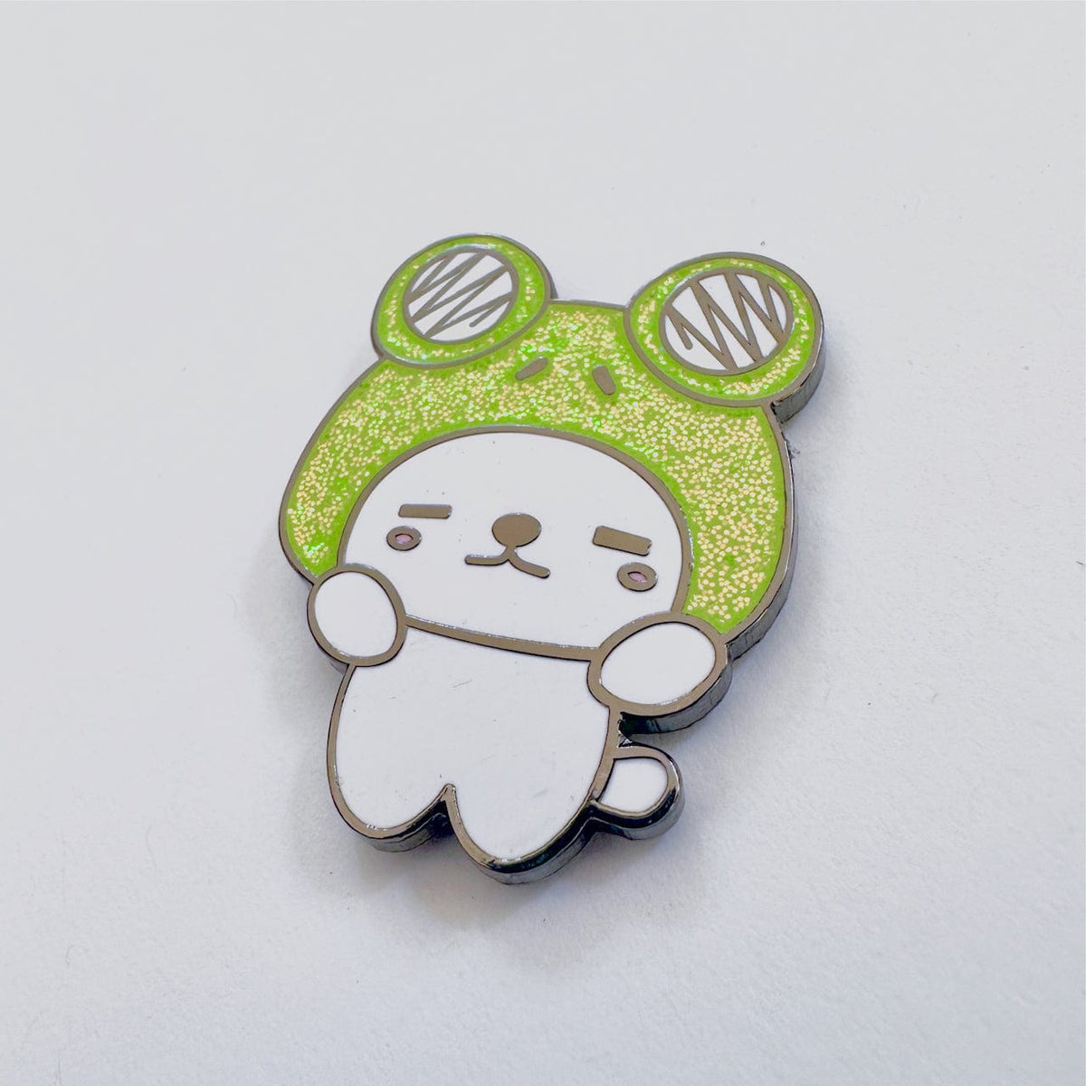 Frog Dog Mascot enamel pin, hard enamel
