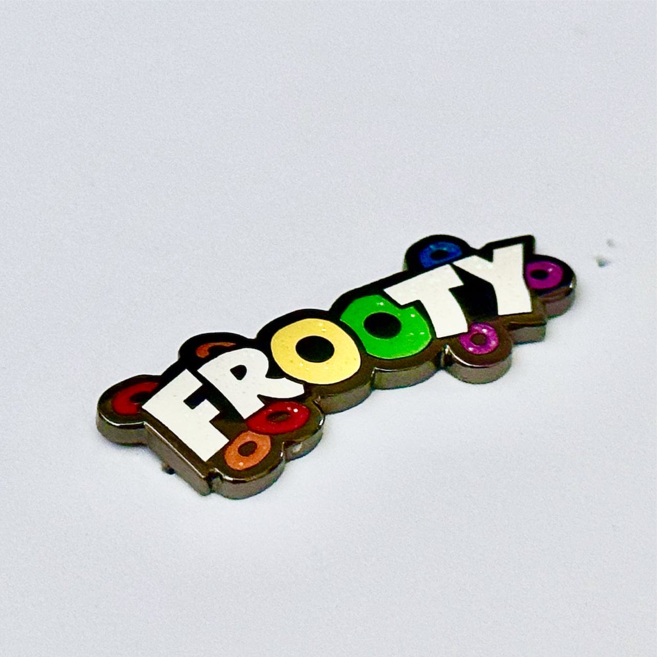 Pinbuds Enamel pin Frooty gay pin(froot loops mashup, glitters)