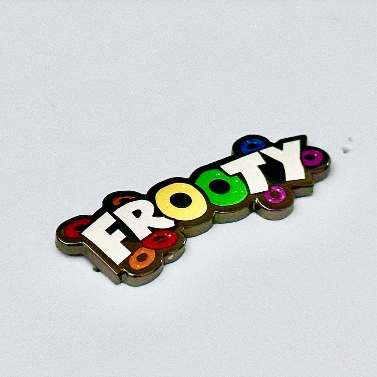 Frooty Gay enamel pin, hard enamel