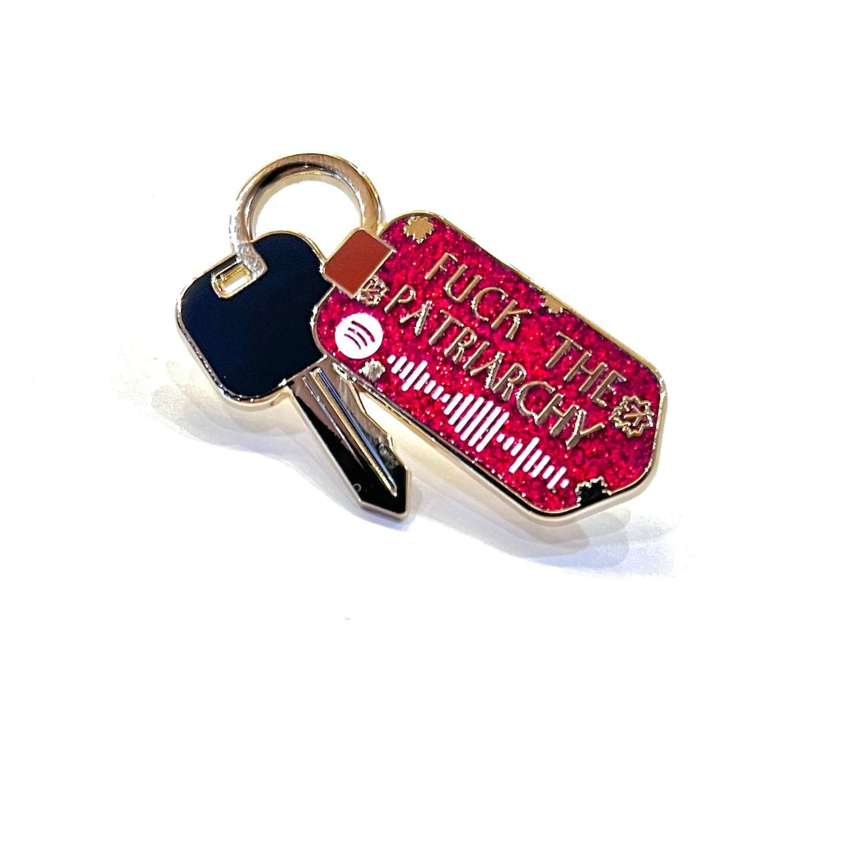 Fuck the patriarchy All Too Well Spotify enamel pin, glitter