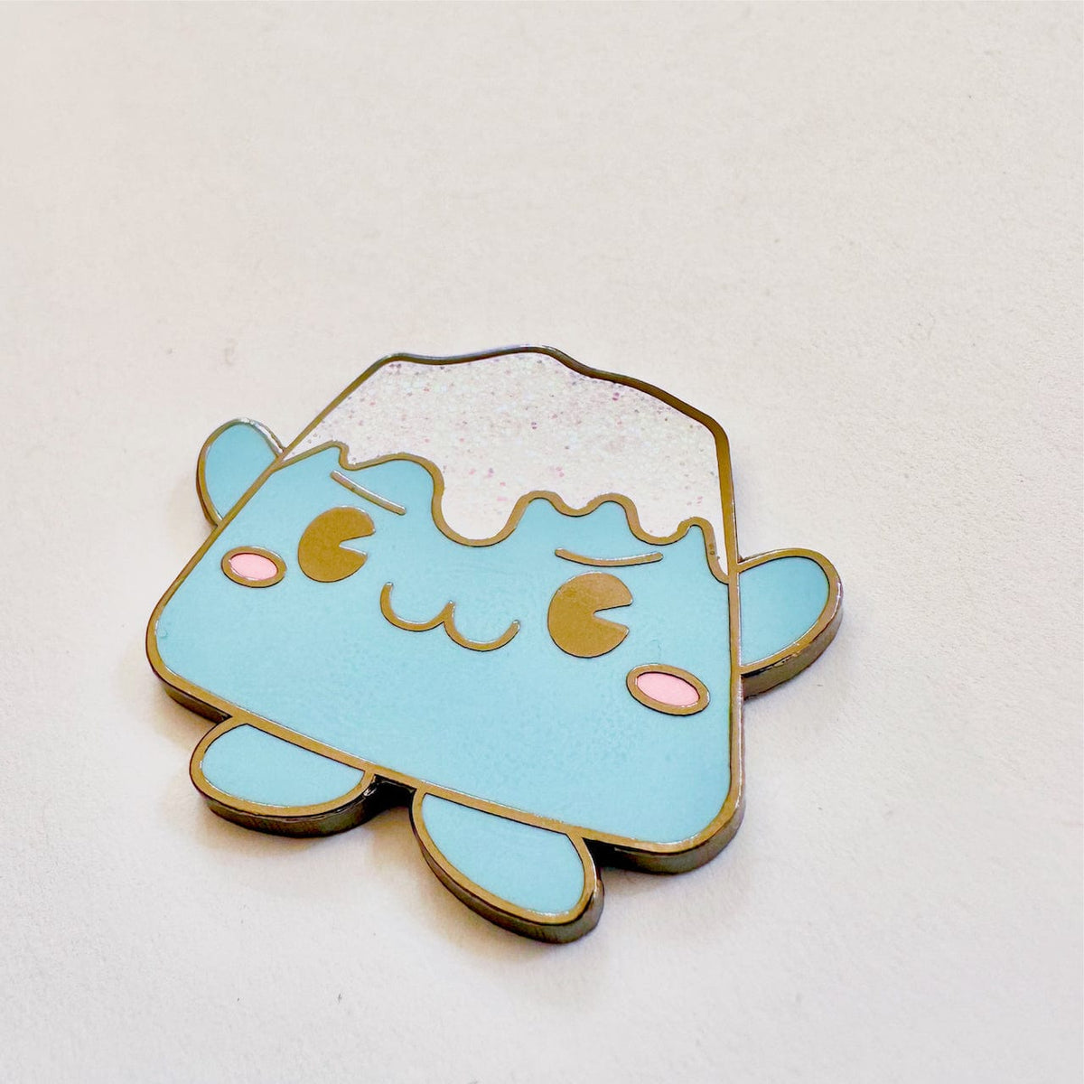 Mount Fuji Boy Mascot enamel pin, hard enamel