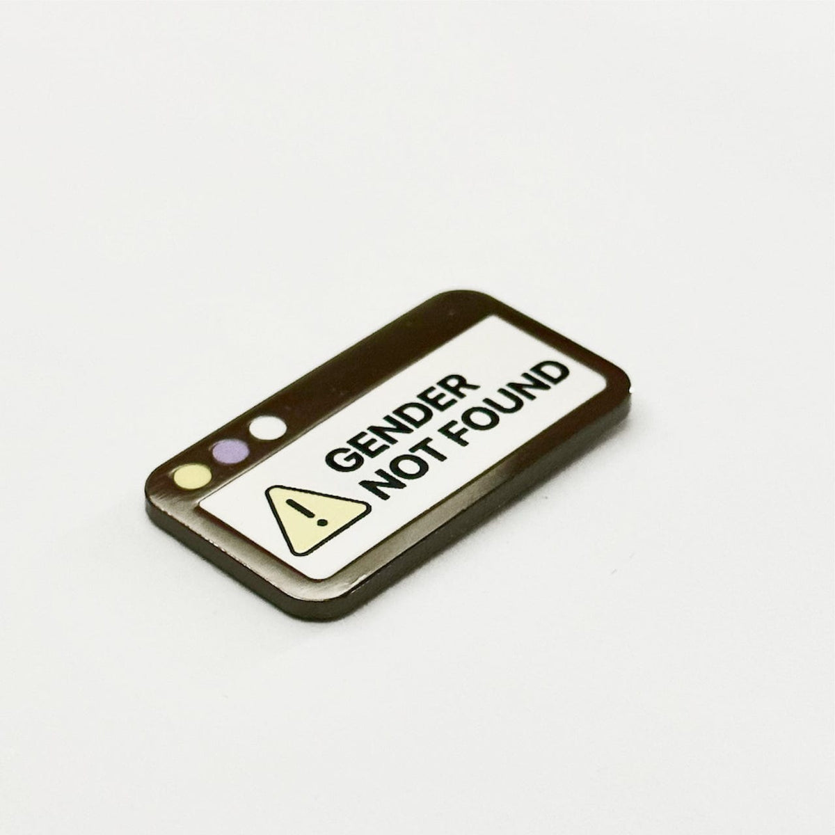 Gender Not Found enamel pin, black plating