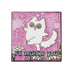 Gojo Cat "I'll Murder You" Meme enamel pin by Pinbuds