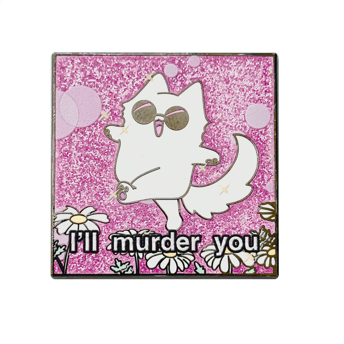 Gojo Cat "I'll Murder You" Meme enamel pin by Pinbuds