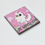 Gojo Cat "I'll Murder You" Meme enamel pin, hard enamel