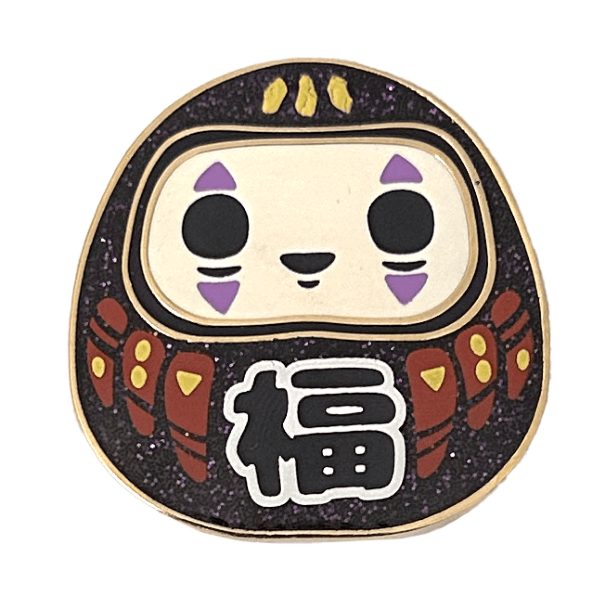 Good Luck Spirited Daruma enamel pin by Pinbuds