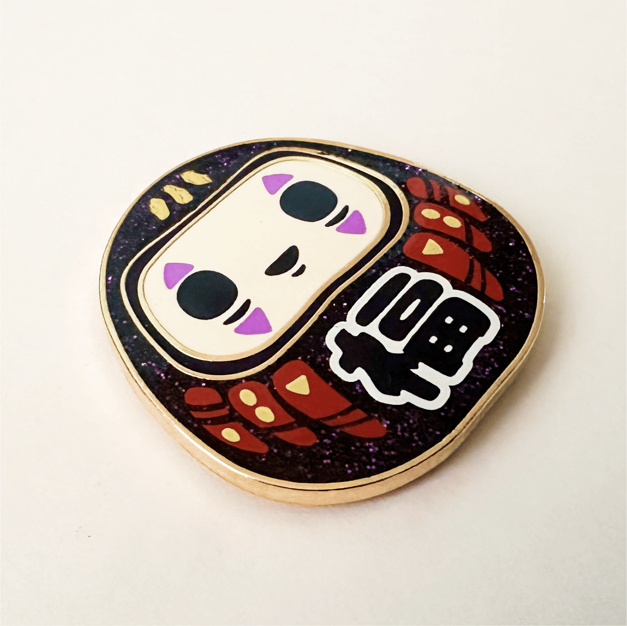 Pinbuds Enamel pin Good Luck Spirited Daruma Pin