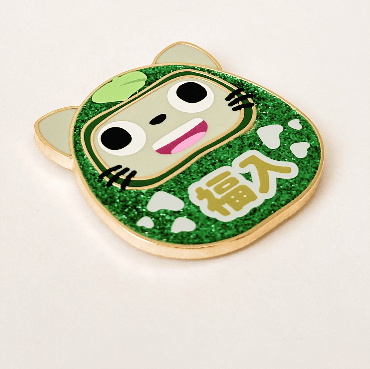 Good Luck Forest Spirit Daruma enamel pin, hard enamel