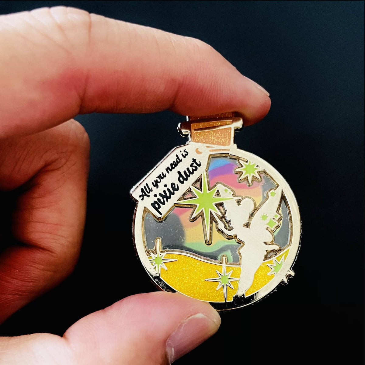 Pixie Dust Glow enamel pin, designed in Sydney
