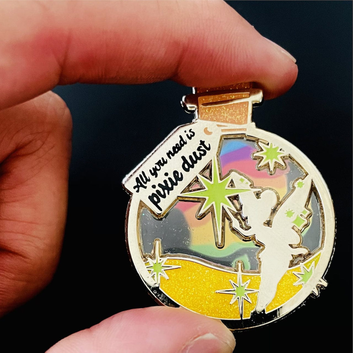 Pixie Dust Glow enamel pin, designed in Sydney