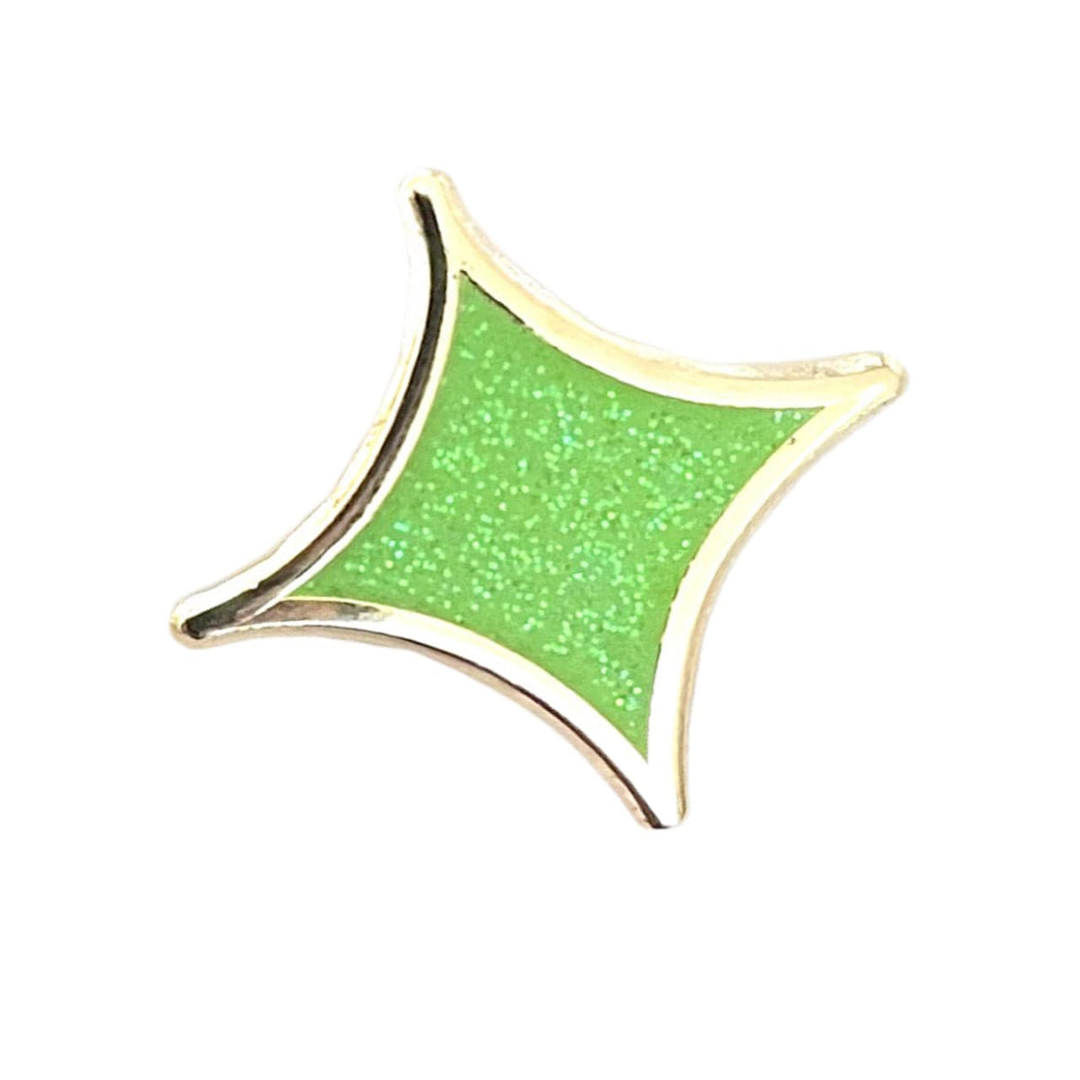 Green Glitter Star enamel pin by Pinbuds