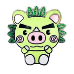 Grumpy Pig Mascot enamel pin by Pinbuds