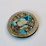 "I'm Fine" Hades Quote Glow enamel pin, antique gold plating