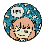 Heh Smug Spy Face enamel pin by Pinbuds