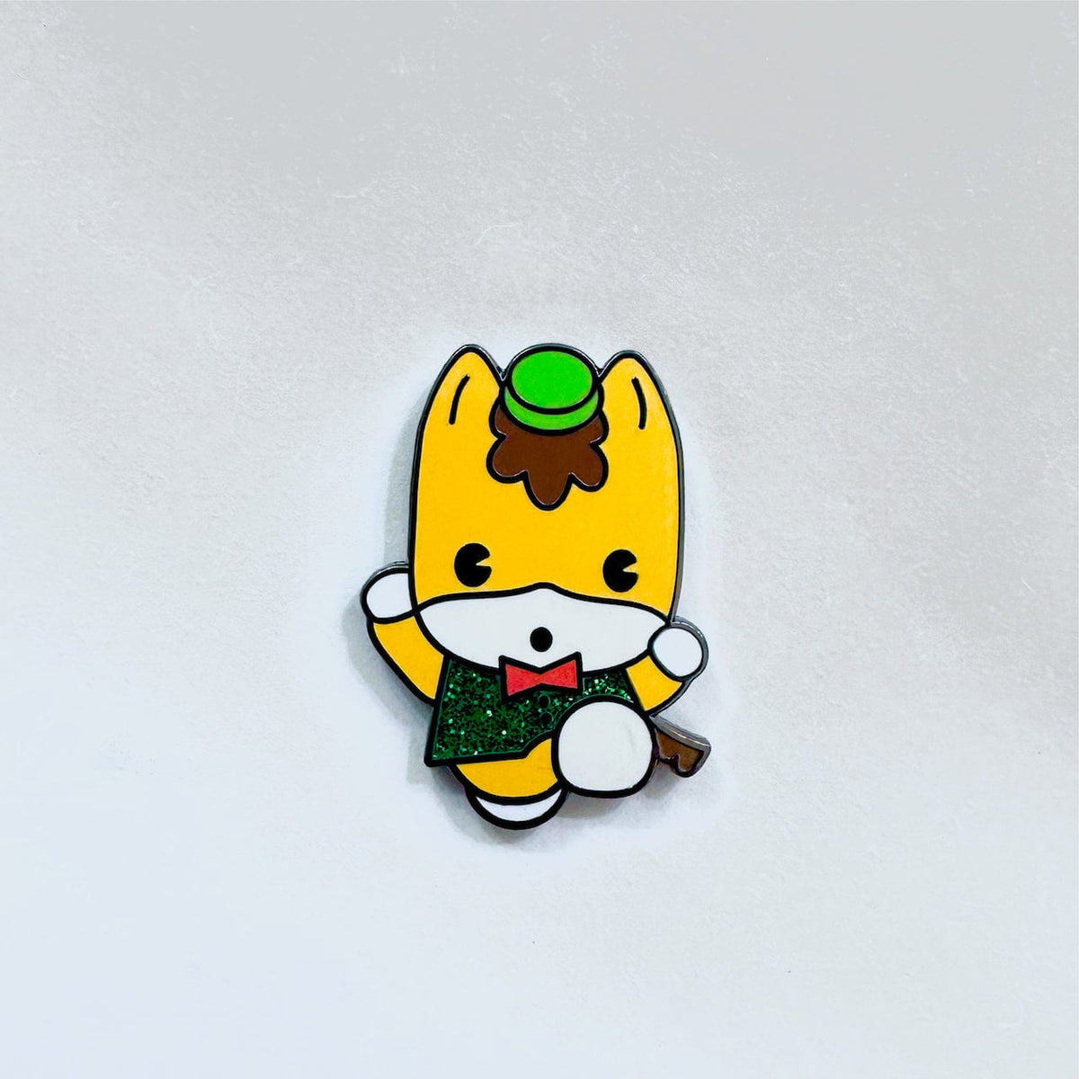 Horse Boy Mascot enamel pin, black plating