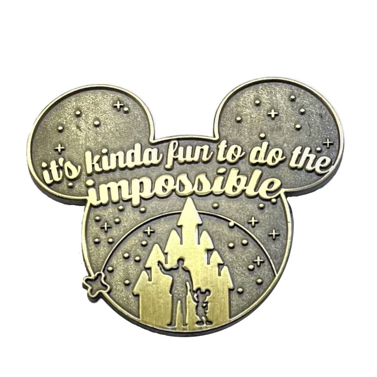 Impossible Quote Gold enamel pin by Pinbuds
