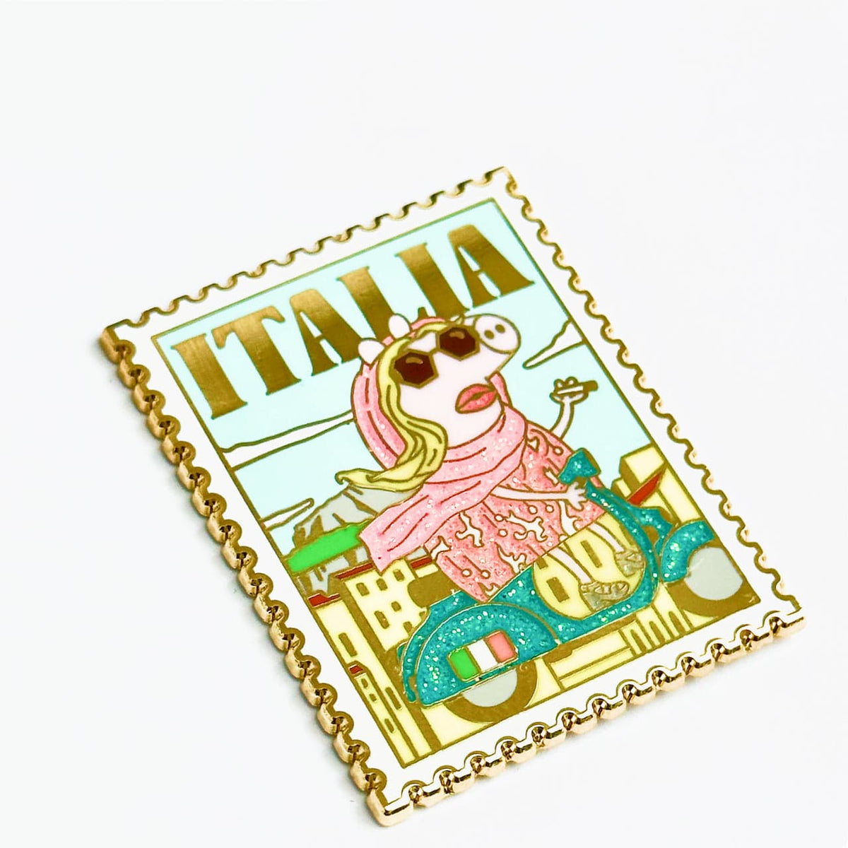 Italia Scooter Meme enamel pin, hard enamel