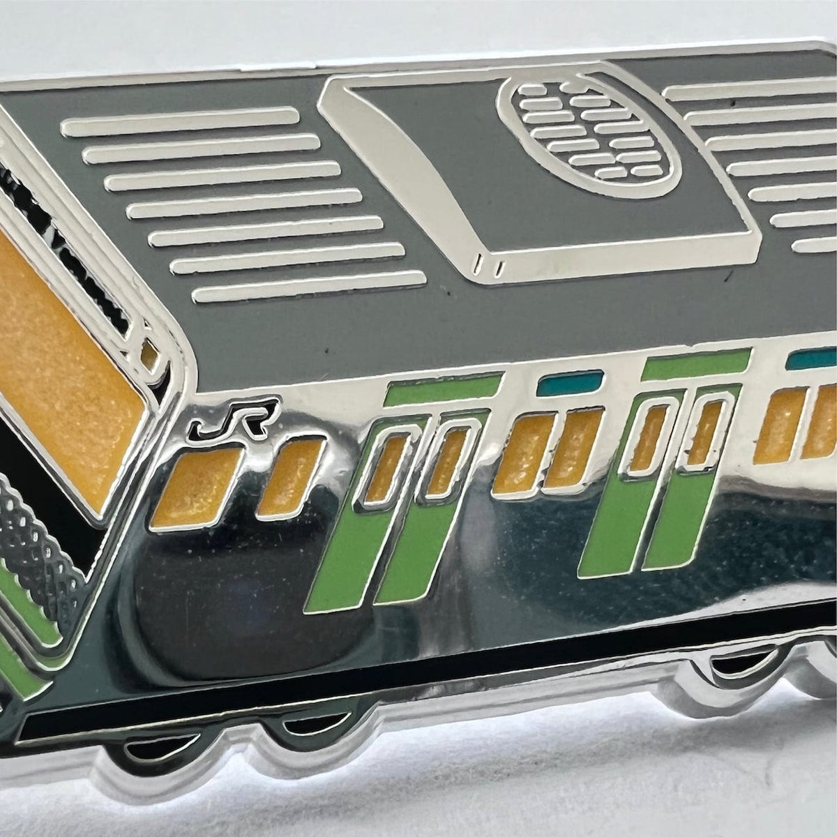 Japanese Train enamel pin, silver plating