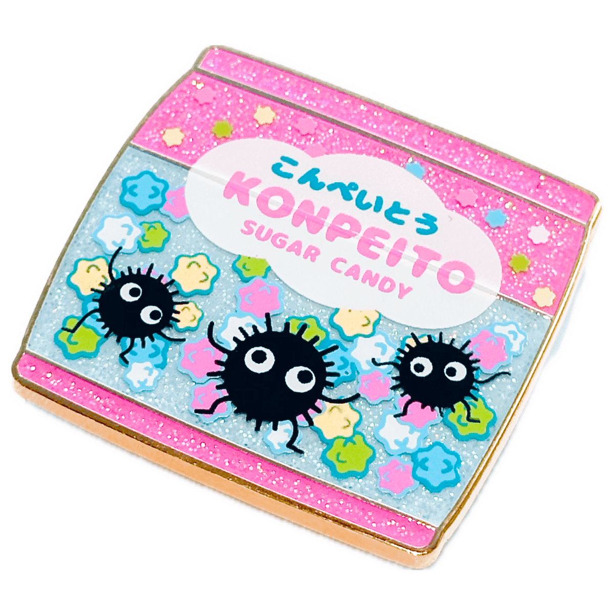 Konpeito Candy enamel pin, black plating