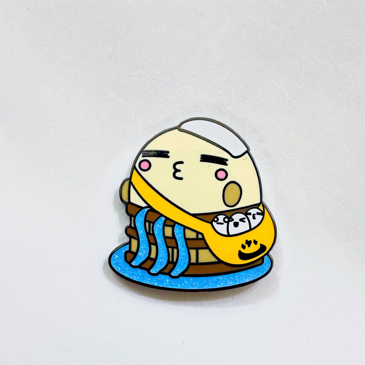 Pinbuds Enamel pin Lazy onsen egg pin -  Wakutama Kun from Ishikawa prefecture (Japan Mascot collection)