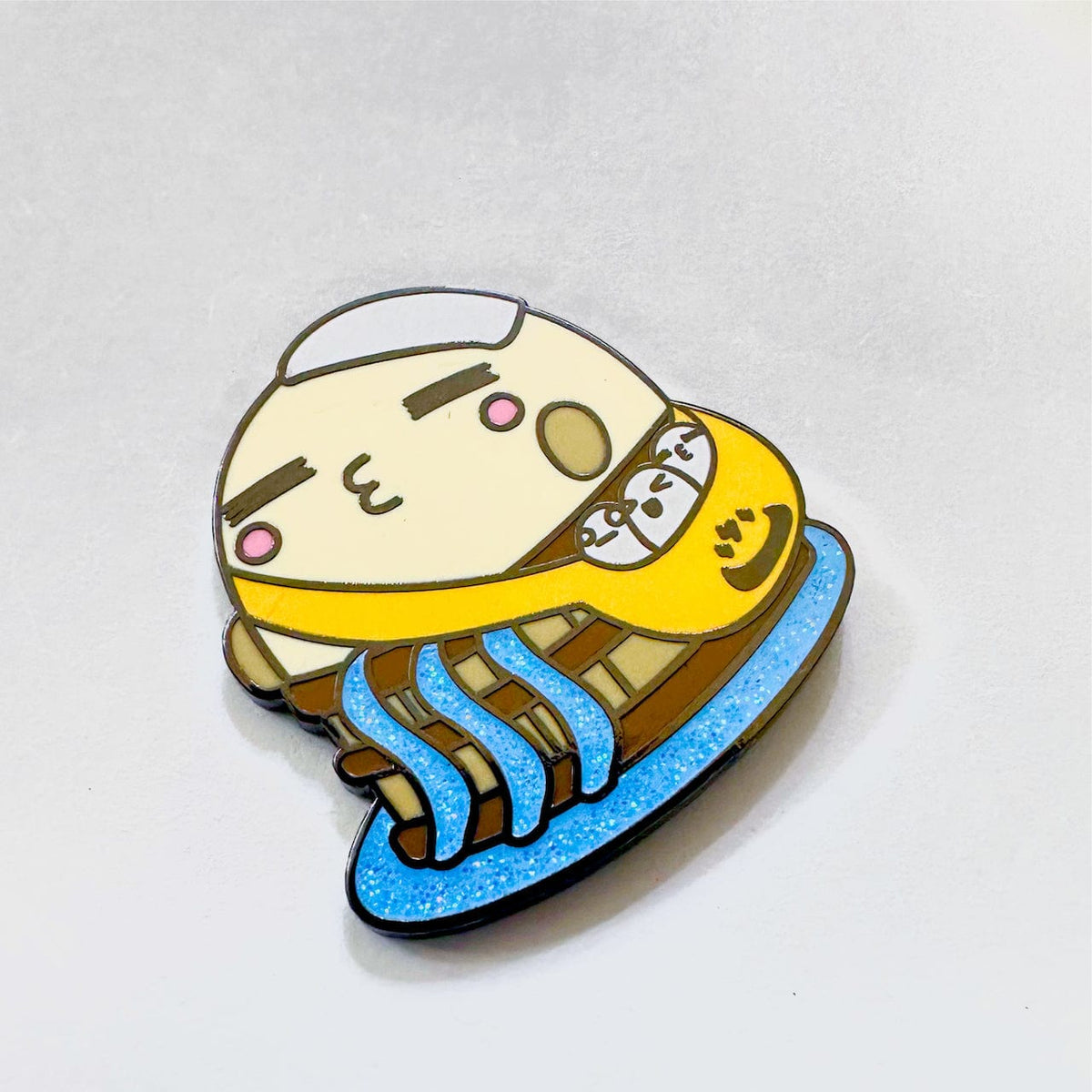 Lazy Onsen Egg Mascot enamel pin, hard enamel
