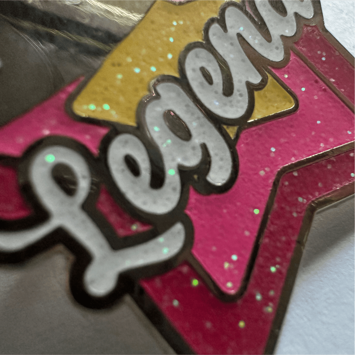 Drag Legend Star enamel pin, glitter
