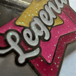 Drag Legend Star enamel pin, glitter