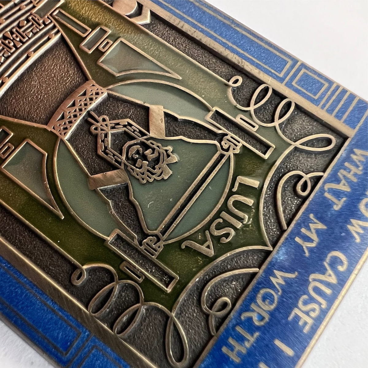 Luisa's Door Spotify enamel pin, sandblasted