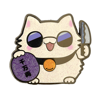 Maneki Neki Defence from Bad Vibes Cat Enamel Pin