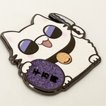 Maneki Neki Defence from Bad Vibes Cat enamel pin, gold plating