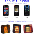 Madrigal Door Spotify enamel pin, Spotify code scannable