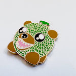 Melon Bear Mascot enamel pin, hard enamel