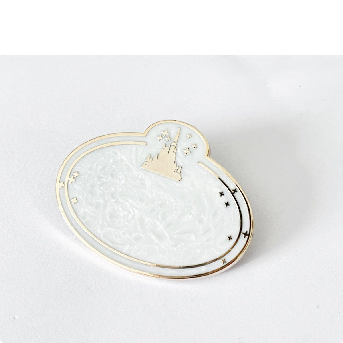 Theme Park Name Tag enamel pin, pearlescent